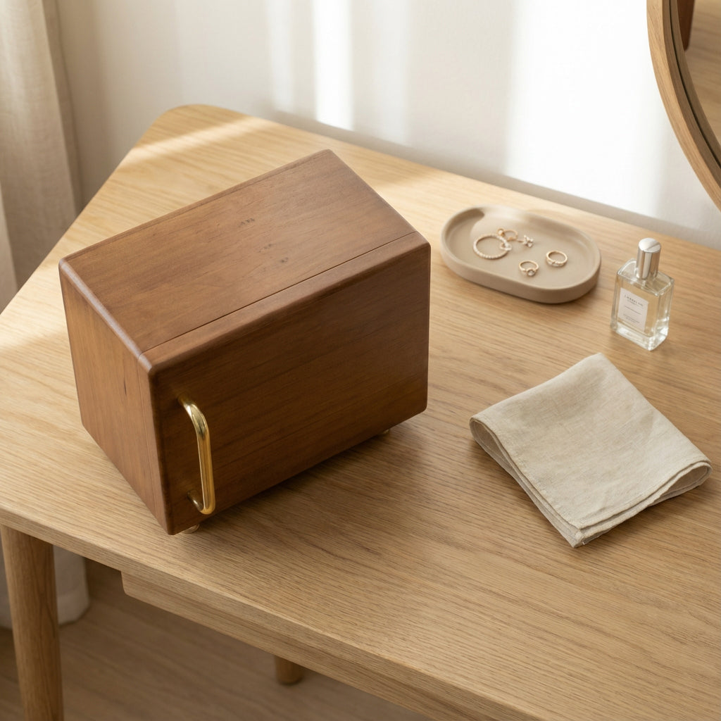 Casetă de bijuterii premium din lemn EMPORIA™ Royal cu organizator cu sertare
