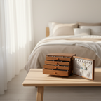 Casetă de bijuterii premium din lemn EMPORIA™ Royal cu organizator cu sertare